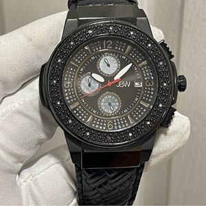 JBW Men's JB-6101 Saxon Stainless Steel Genuine Diamond 48mm Watch